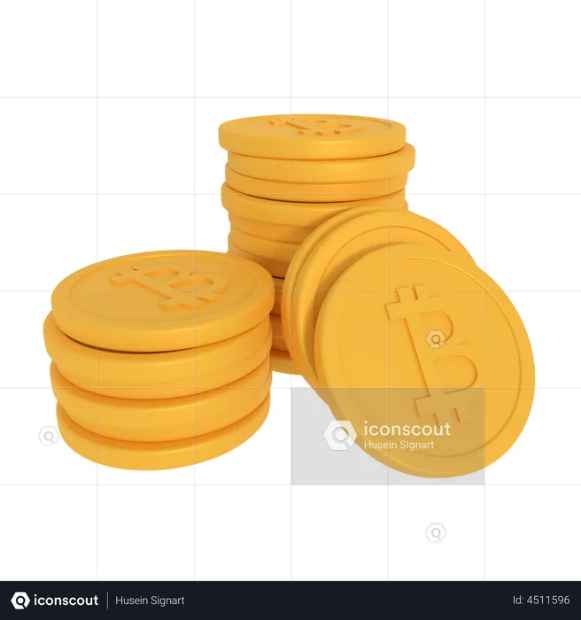 Bitcoin Coin Stack  3D Icon