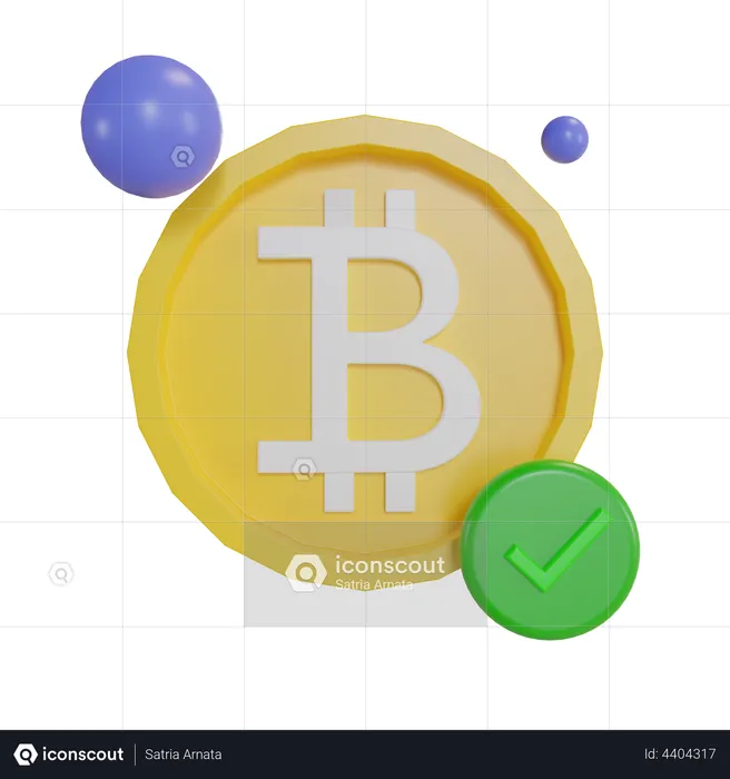 Bitcoin Accepted  3D Illustration