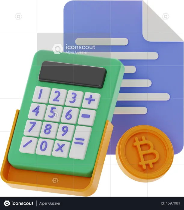 Bitcoin Accounting Report  3D Illustration