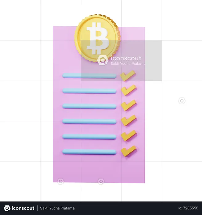 Bitcoin Agreement  3D Icon