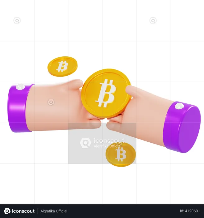 Bitcoin Agreement  3D Illustration