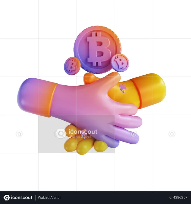 Bitcoin agreement  3D Illustration