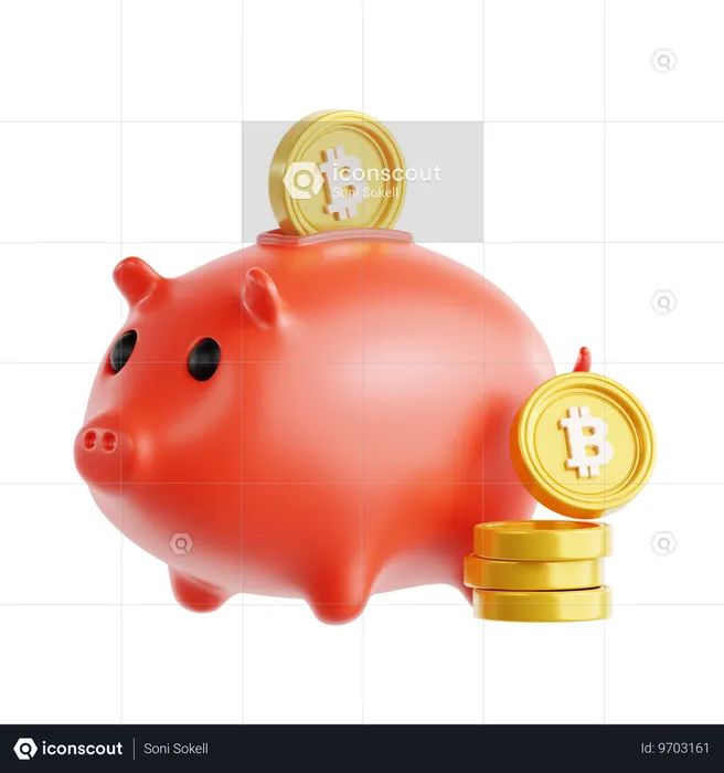 Ahorros de bitcoins  3D Icon