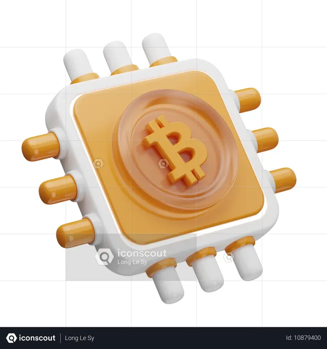 Bitcoin AI Processor  3D Icon