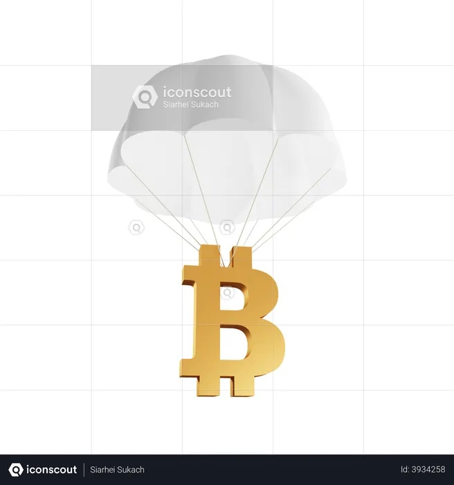 Bitcoin airdrop  3D Illustration