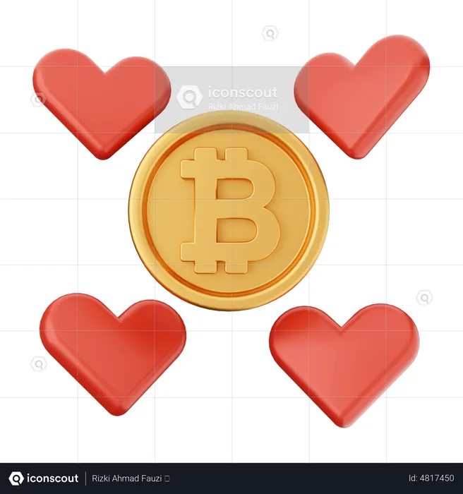 Amour bitcoin  3D Icon