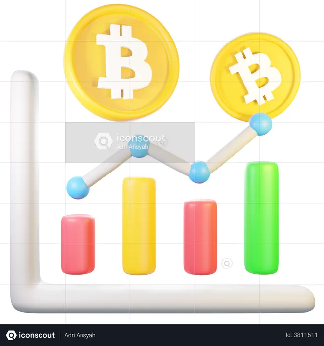 Bitcoin-Analyse  3D Illustration