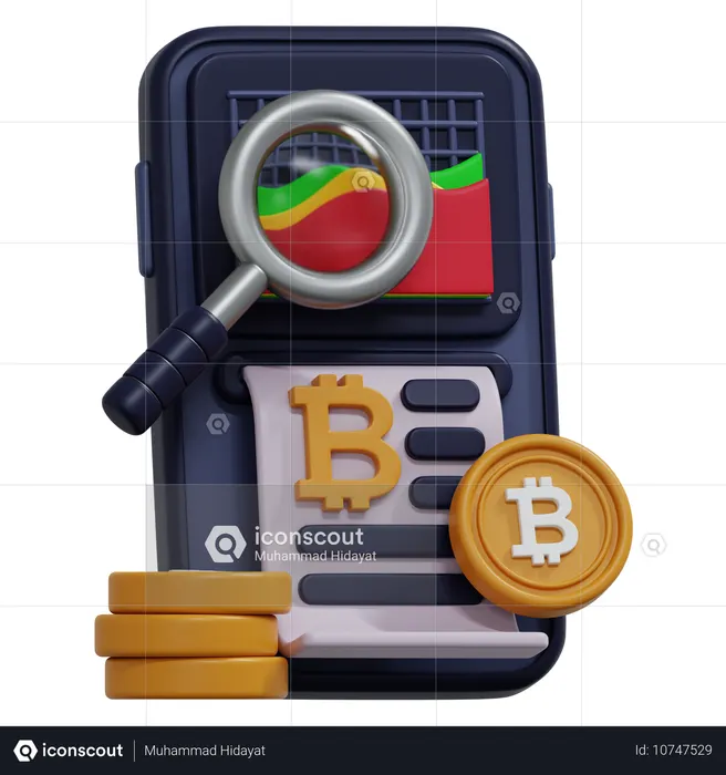 Bitcoin analysis  3D Icon