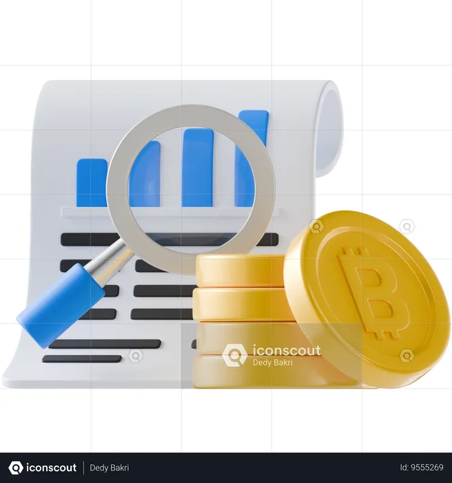 Bitcoin Analysis  3D Icon