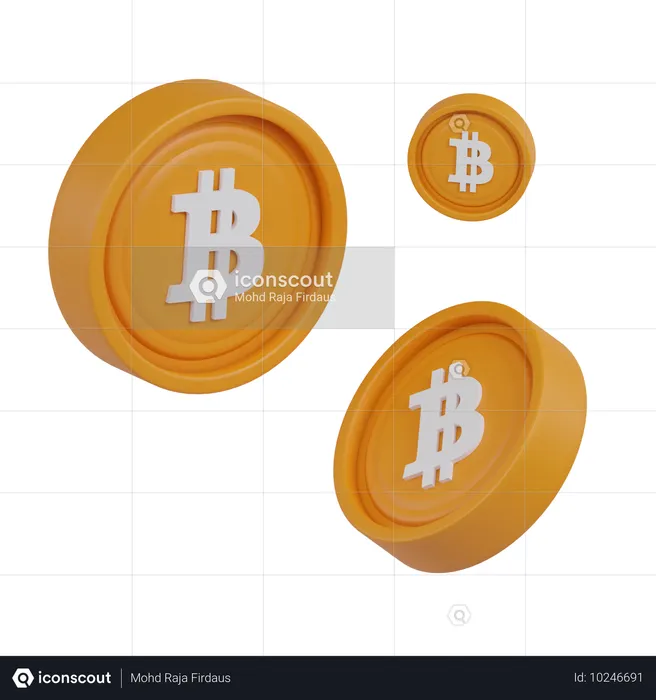 ビットコインと暗号通貨  3D Icon