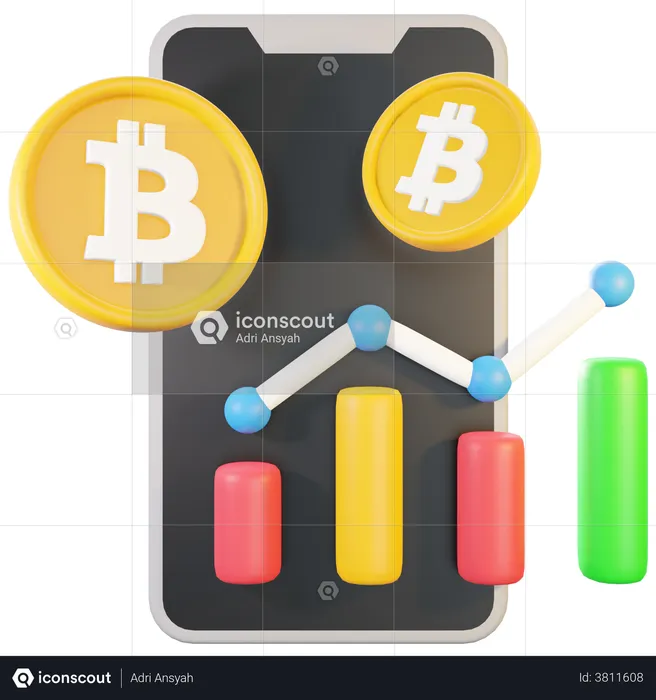 Bitcoin Application  3D Illustration