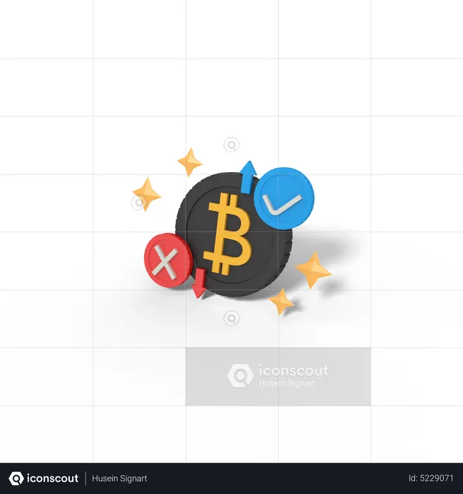 Bitcoin approuve et supprime  3D Icon