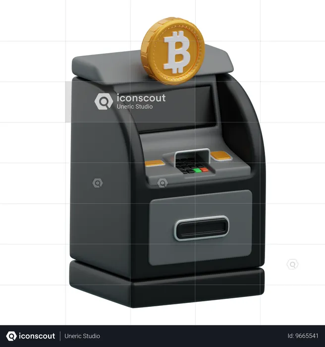 Distributeur automatique de bitcoins  3D Icon