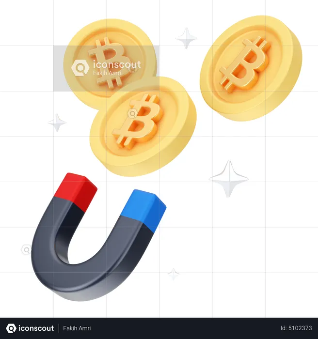 Bitcoin Attraction  3D Icon