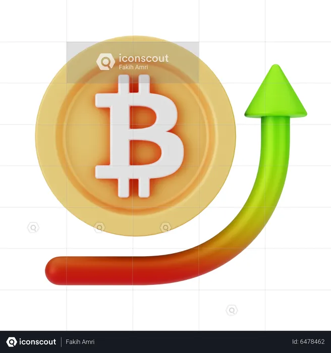 Bitcoin en hausse  3D Icon