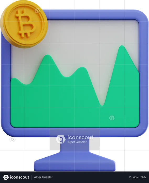 Bitcoin-Austausch-Website  3D Icon