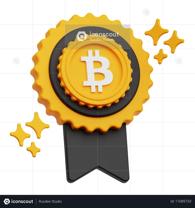 Bitcoin Badge  3D Icon