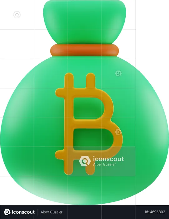 Bitcoin Bag  3D Illustration