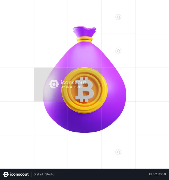 Bitcoin Bag Singgle  3D Icon