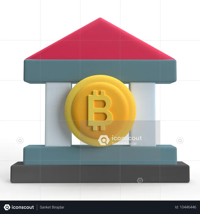 Banque bitcoin  3D Icon