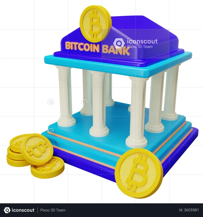 Bitcoin Bank  3D Illustration