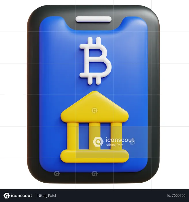 Banque Bitcoin  3D Icon