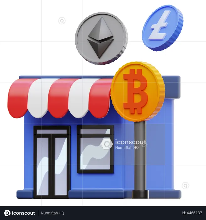 Banque bitcoin  3D Illustration