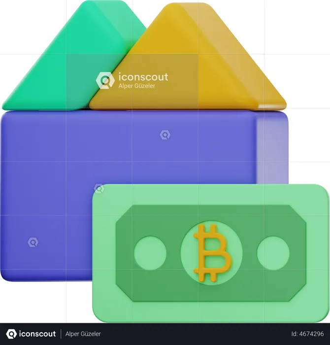 Banque bitcoin  3D Illustration