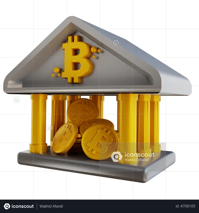 Banque bitcoin  3D Illustration