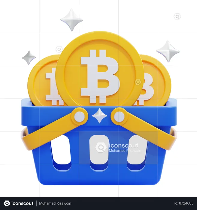 Bitcoin Basket  3D Icon