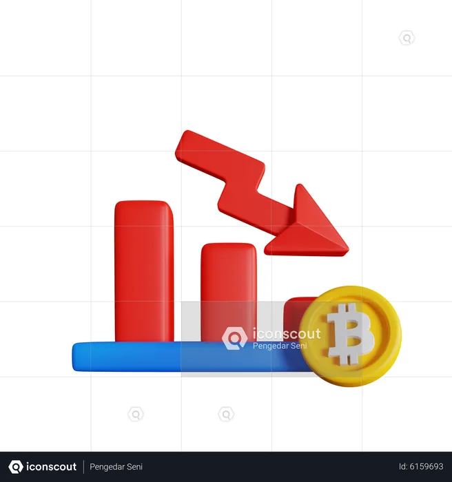 Bitcoin Bearish  3D Icon