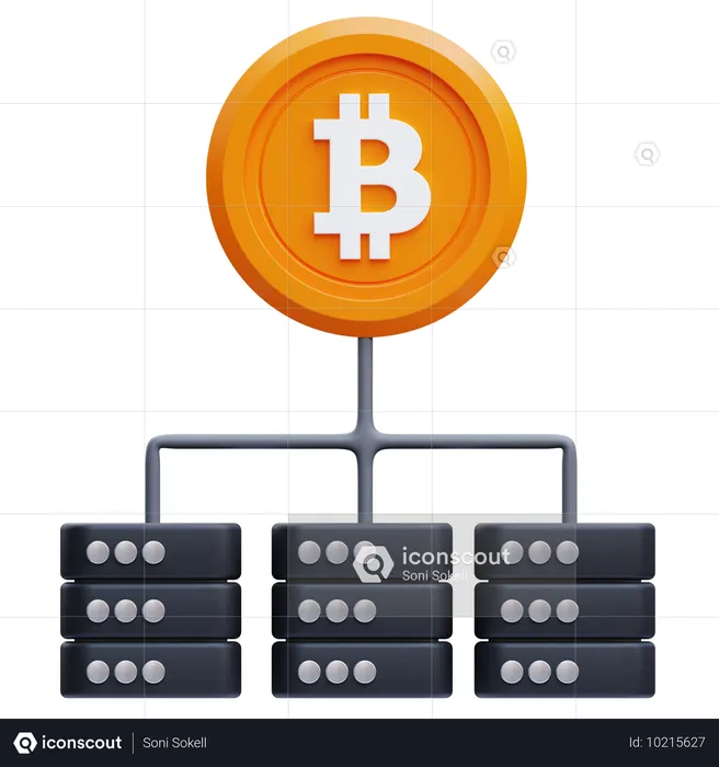 Blockchain de bitcoins  3D Icon