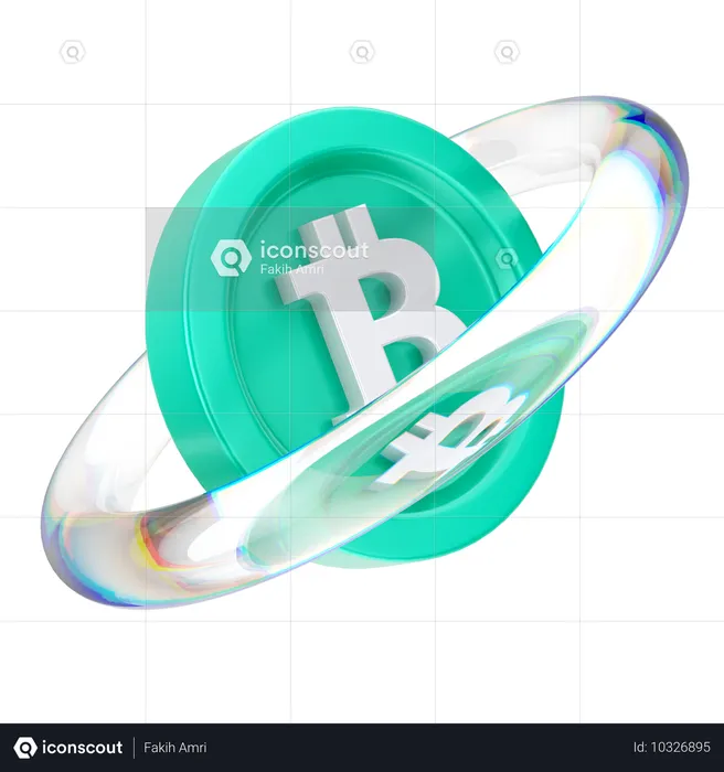 Bitcoin Blockchain  3D Icon