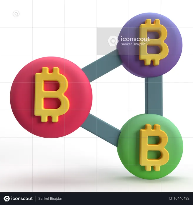 Bitcoin Blockchain  3D Icon