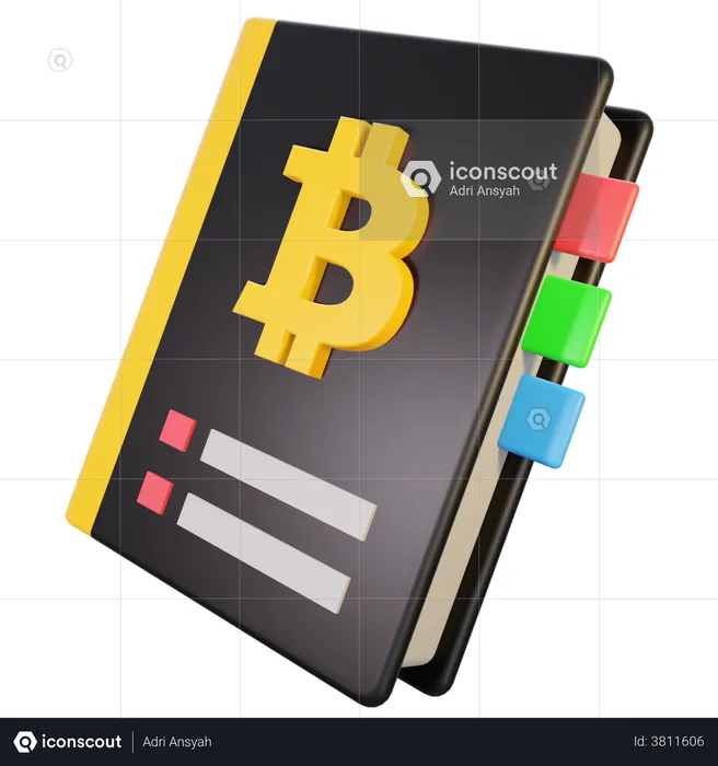 Bitcoin Book  3D Illustration