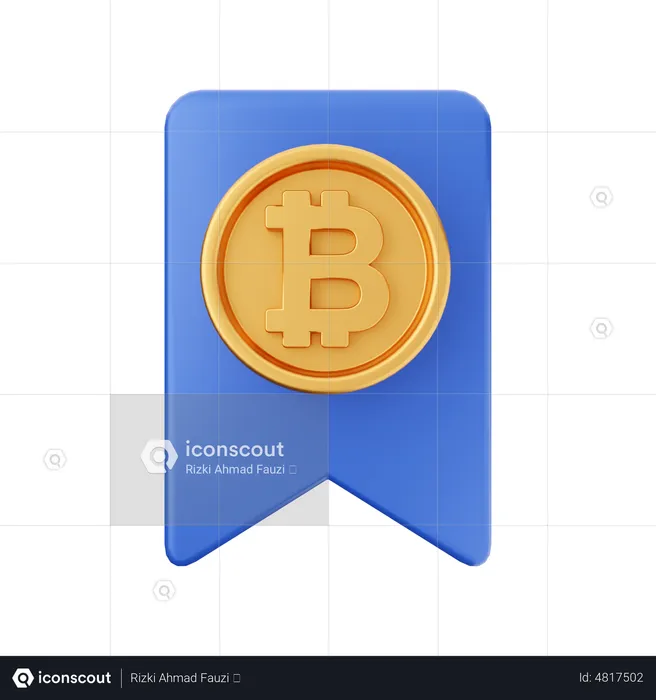 Bitcoin Bookmark  3D Icon