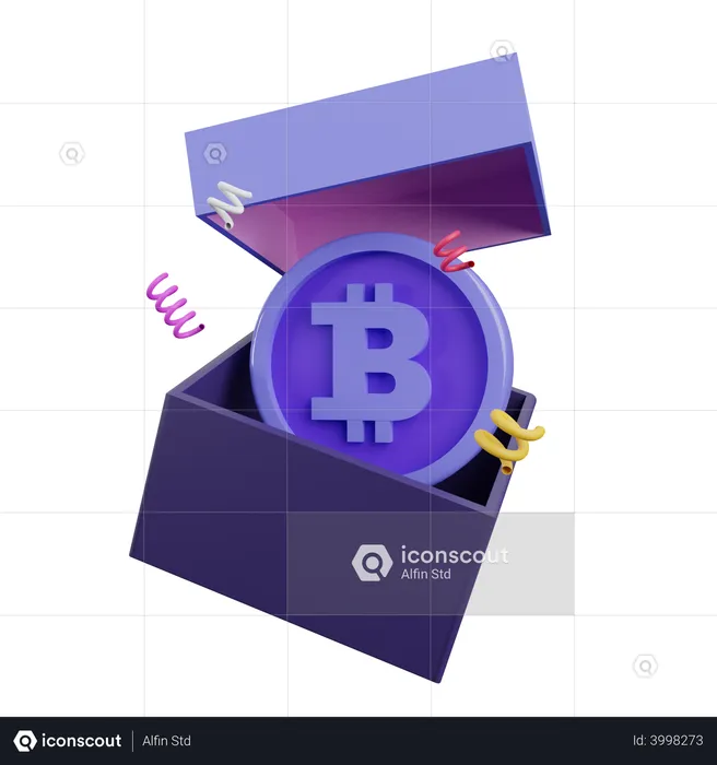 Bitcoin Box  3D Illustration
