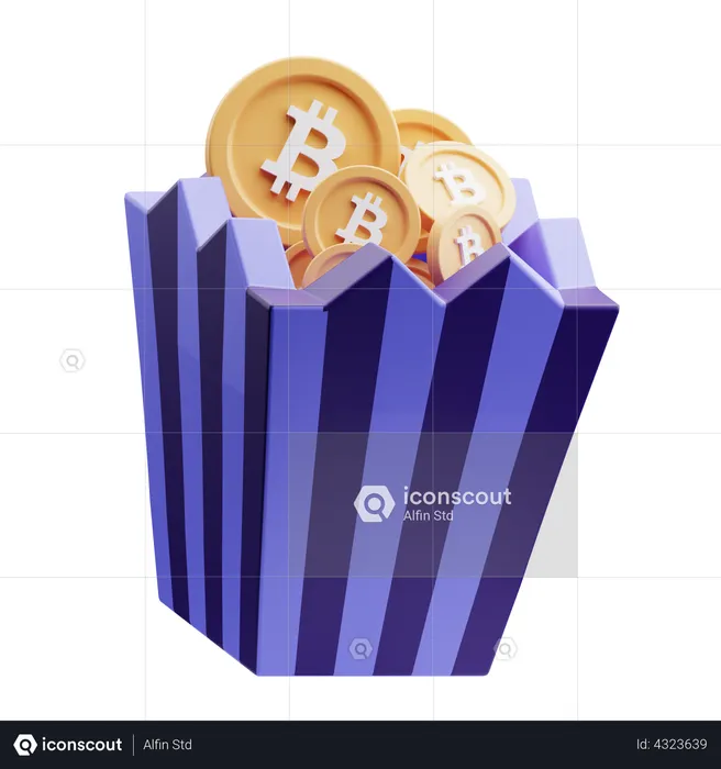 Bitcoin Box  3D Illustration