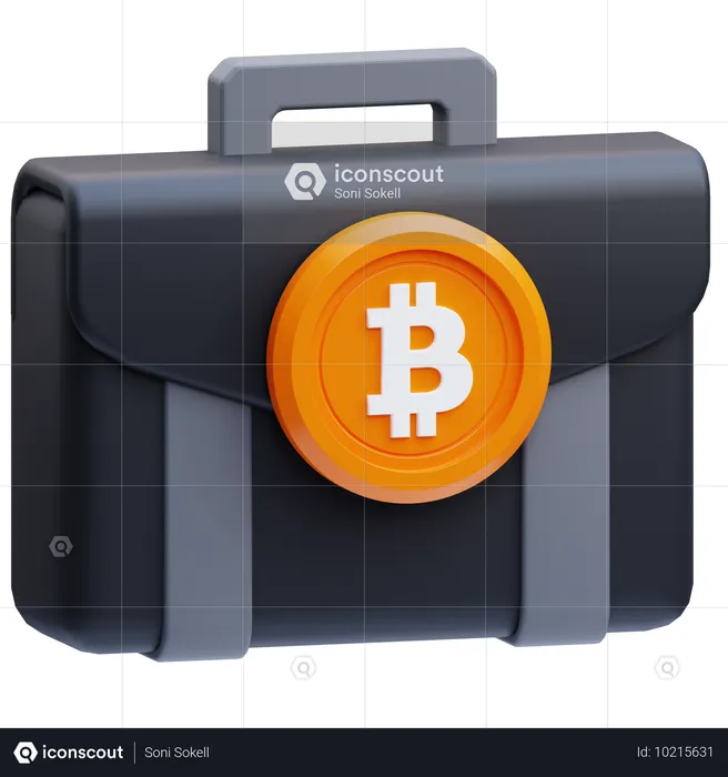 Bitcoin Briefcase  3D Icon