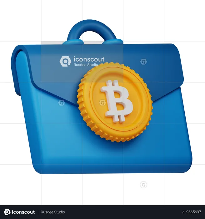 Bitcoin Briefcase  3D Icon