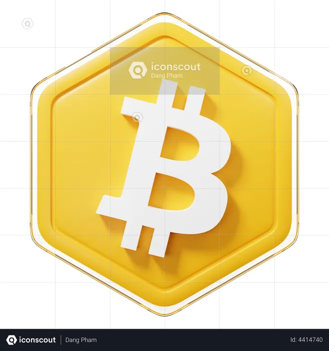 Bitcoin (BTC) Badge  3D Illustration