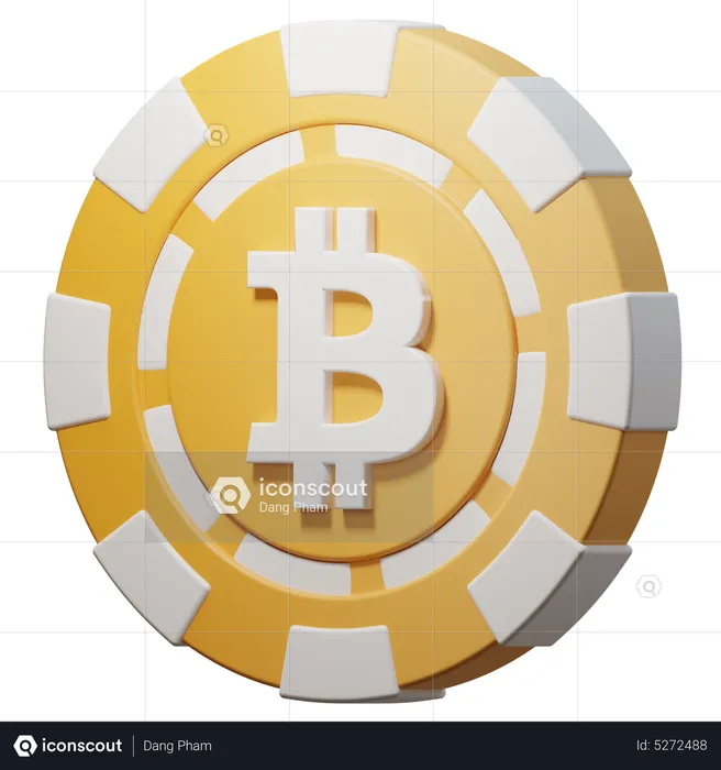 Bitcoin (BTC) Chip  3D Icon