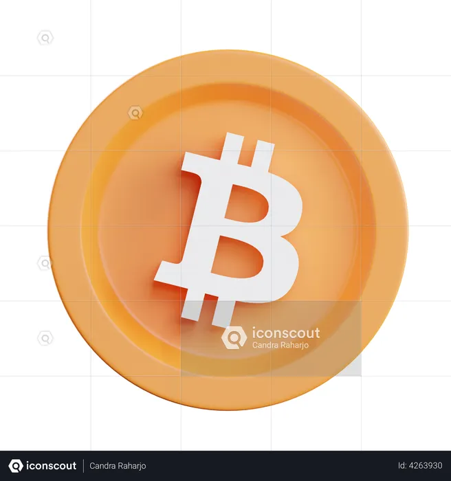Bitcoin btc cryptocurrency  3D Illustration