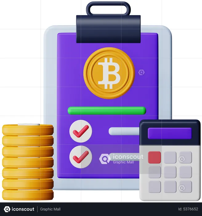 Bitcoin-Buchhaltung  3D Icon