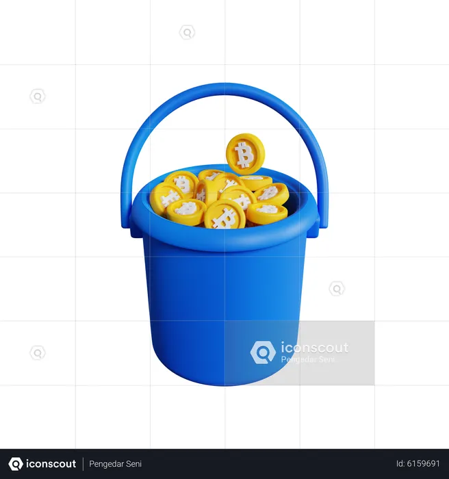 Bitcoin Bucket  3D Icon