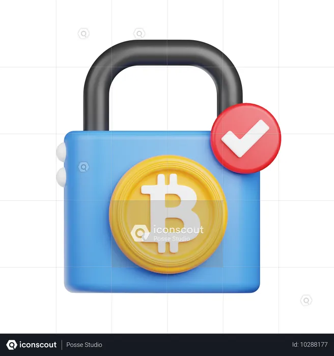 Cadeado bitcoin  3D Icon