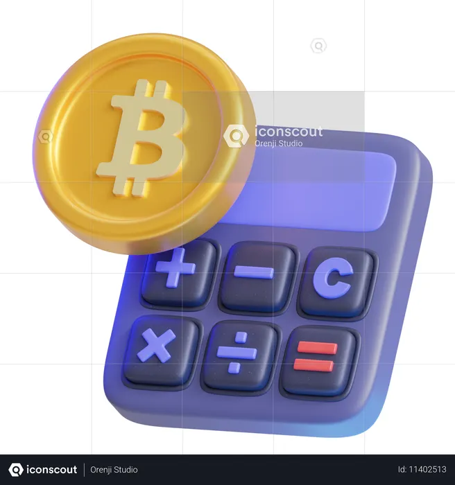 비트코인 계산  3D Icon