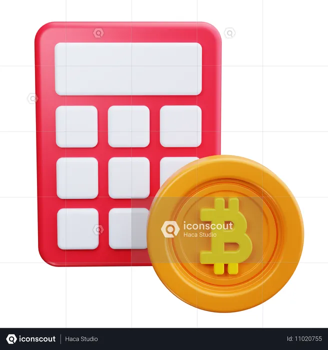 Bitcoin Calculation  3D Icon