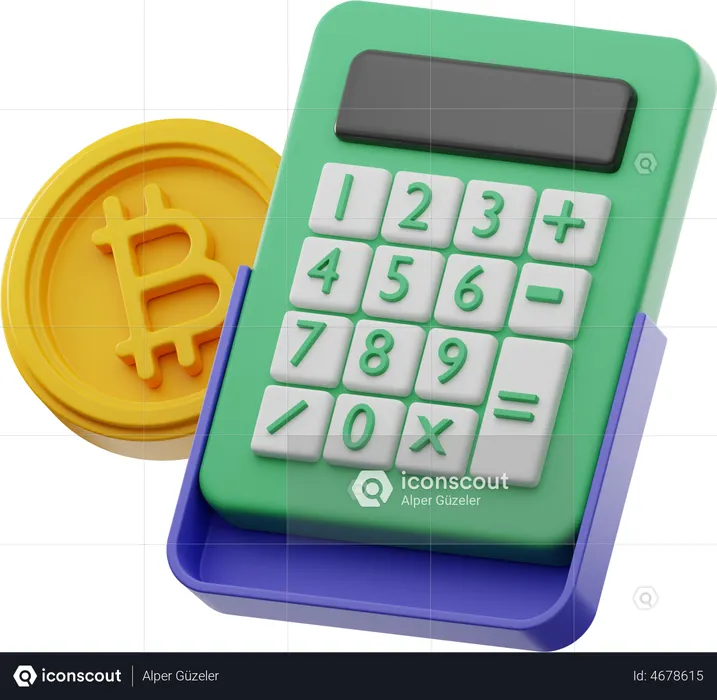 Bitcoin Calculation  3D Illustration