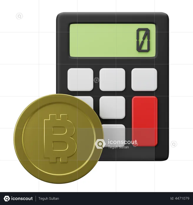 Bitcoin Calculator 3D Illustration download in PNG OBJ or Blend